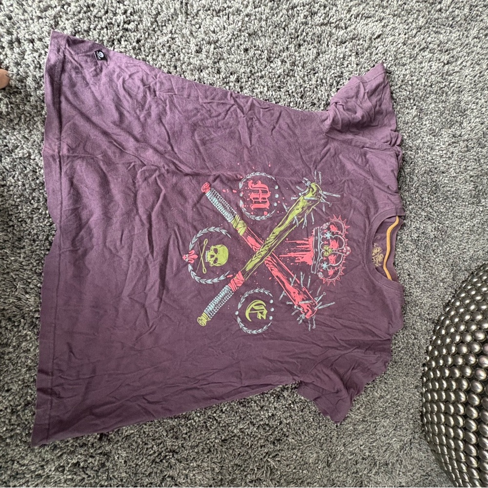 Marc Ecko Purple Short Sleeve Tee with Butterfly Design